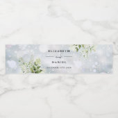 緑エレガントのフローラ冬の結婚式 ペットボトルラベル (シングルラベル)