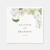 緑エレガントのフローラ結婚ズ スタンダードカクテルナプキン (正面)