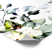 緑エレガントのブライダルシャワーウェルカムサイン ポスター (角)