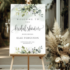 緑エレガントのボホブライダルシャワー歓迎サイン ポスター