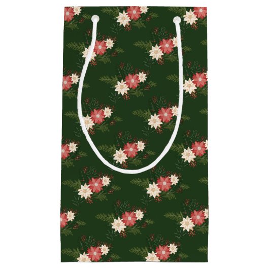 緑エレガントのポインセチア スモールペーパーバッグ (正面)