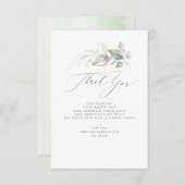 緑エレガントのミニマルな赤ちゃんシャワー サンキューカード (正面/裏面)
