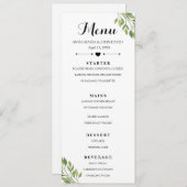 緑エレガントのメパーソナライズされたニュー・カードテンプレート メニュー (正面/裏面)