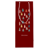 緑エレガントのモダンクリスマスツリーセット ワインギフトバッグ (裏面)
