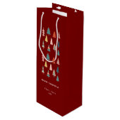 緑エレガントのモダンクリスマスツリーセット ワインギフトバッグ (正面アングル)