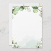 緑エレガントのモダン結婚素朴 招待状 (裏面)