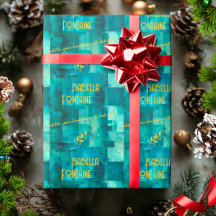 緑エレガントのモノクロギフトラップと金色