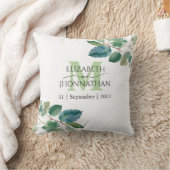 緑エレガントのモノグラ結婚ム病 クッション (ブランケット)