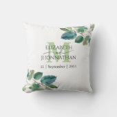 緑エレガントのモノグラ結婚ム病 クッション (正面)