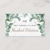 緑エレガントのユニークケータリング皿プレイスカード プレイスカード (正面)