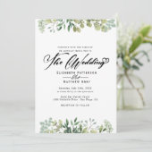 緑エレガントのユーカリの花結婚の 招待状 (スタンド正面)