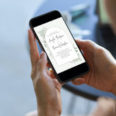 緑エレガントのユーカリの葉の緑の葉 招待状