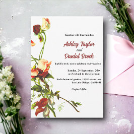 緑エレガントのユーカリバラフローラ結婚ズ 招待状