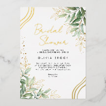 緑エレガントのユーカリモダンブライダルシャワー