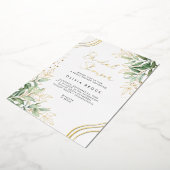 緑エレガントのユーカリモダンブライダルシャワー 箔招待状 (回転した状態)
