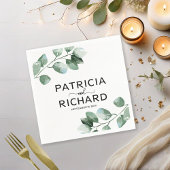 緑エレガントのユーカリ書結婚道 スタンダードカクテルナプキン