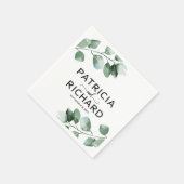 緑エレガントのユーカリ書結婚道 スタンダードカクテルナプキン (角)