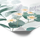 緑エレガントのユーカリ歓迎 ポスター (角)