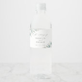 緑エレガントのユーカリ水の色結婚の ペットボトルラベル (正面)