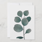 緑エレガントのユーカリ葉ス素朴 招待状 (裏面)