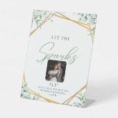 緑エレガントのユーカリ葉ス結婚の輝き 台座サイン (正面)