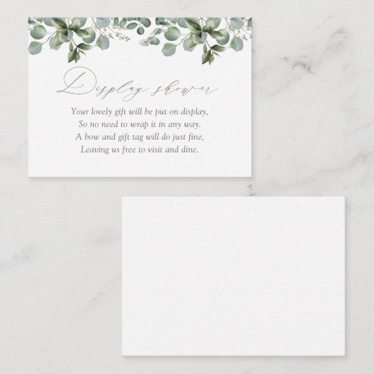 緑エレガントのユーカリ表示シャワー エンクロージャーカード (正面/裏面)