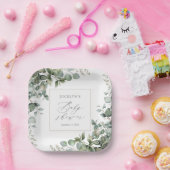 緑エレガントのユーカリ赤ちゃんシャワー ペーパープレート (パーティー)