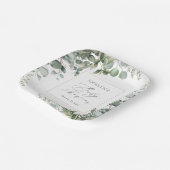 緑エレガントのユーカリ赤ちゃんシャワー ペーパープレート (傾斜あり)