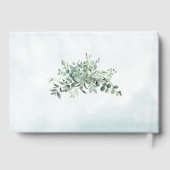 緑エレガントのユーカリ金ゴールド幾何学理論結婚 ゲストブック (裏面)