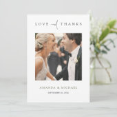 緑エレガントの写真ありがとう結婚カード サンキューカード (スタンド正面)