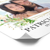 緑エレガントの写真の結婚歓迎サイン ポスター (角)