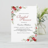 緑エレガントの冬のブライダルシャワーフライヤー 招待状 (スタンド正面)