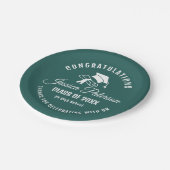 緑エレガントの卒業パーティパーソナライズされた名 ペーパープレート (アングル)