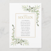 緑エレガントの台座番号16表 招待状 (正面)