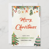 緑エレガントの台本メリークリスマス シーズンカード (正面)