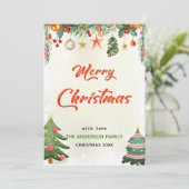 緑エレガントの台本メリークリスマス シーズンカード (スタンド正面)