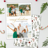 緑エレガントの台本3数々の写真クリスマス シーズンカード