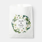 緑エレガントの名パーソナライズされた前の日付結婚 フェイバーバッグ (正面)