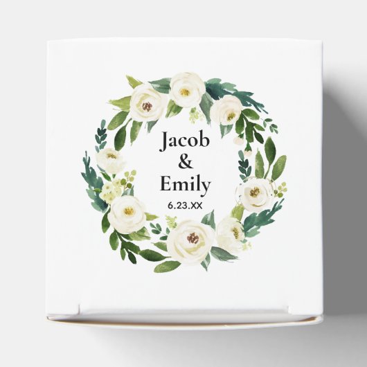 緑エレガントの名パーソナライズされた前の日付結婚 フェイバーボックス (上部)