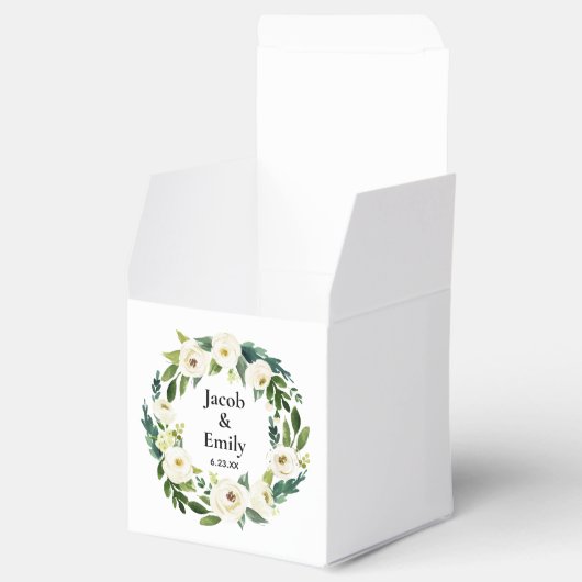 緑エレガントの名パーソナライズされた前の日付結婚 フェイバーボックス (オープン)