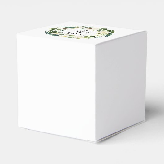 緑エレガントの名パーソナライズされた前の日付結婚 フェイバーボックス (裏面サイド)