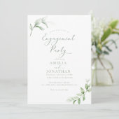 緑エレガントの婚約パーティ招待状 招待状 (スタンド正面)