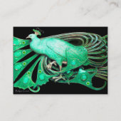 緑エレガントの孔雀葉とフローラ 名刺 (裏面)