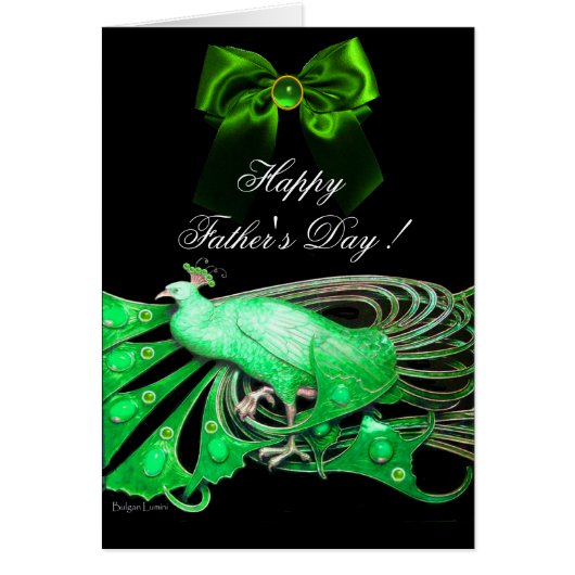 緑エレガントの孔雀、宝石の石、弓の父の日 (正面)