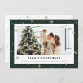 緑エレガントの季節の挨拶の写真 シーズンカード (正面/裏面)