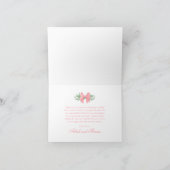 緑エレガントの少女の赤ちゃんシャワー付きピンクの弓 サンキューカード (内部)