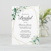緑エレガントの幾何学的ブライダルシャワー 招待状 (スタンド正面)