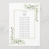 緑エレガントの座席表 招待状 (裏面)