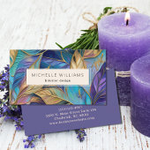 緑エレガントの抽象芸術葉 名刺