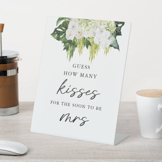 緑エレガントの数のキスブライダルゲーム 台座サイン (インサイチュ)